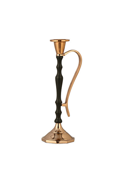 Vitale Siyah Kulplu Şamdan Bakır 8x26 cm AK.IR0317