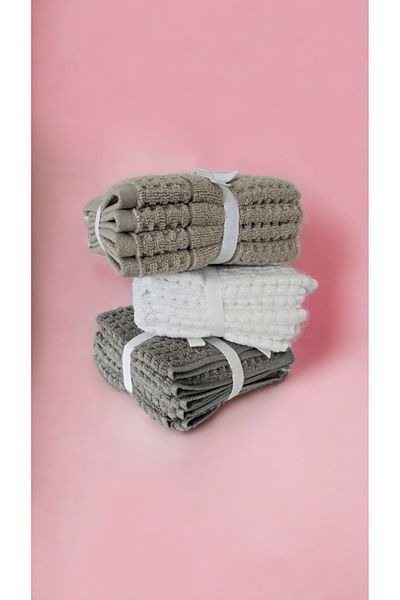 Havlu Denizi Ev Tekstil Ürünleri Beige color hand face towel set