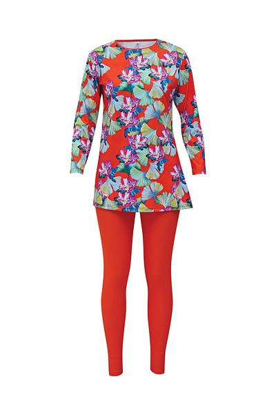 Ruko Maio MIRATES Children's Patterned Micro Fabric Hijab Swimsuit - Quick Drying