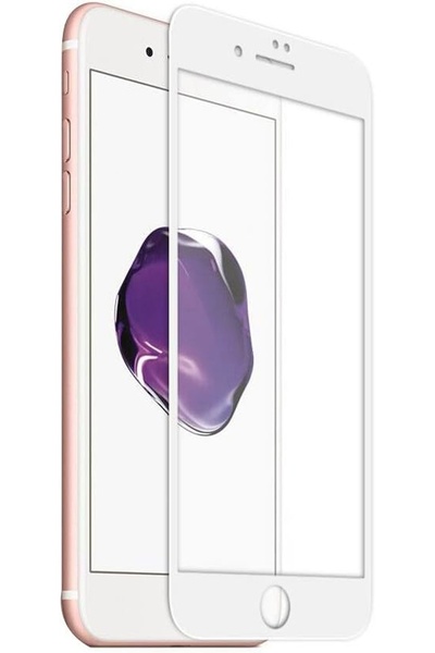 Powerfox iPhone 7/ 8 Beyaz Uyumlu Darbe Emici Kırılmayan Seramik Ekran Koruyucu
