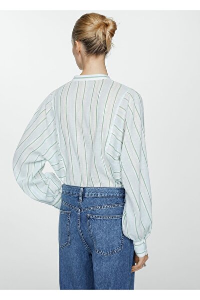 MANGO Woman Çizgili desenli gömlek