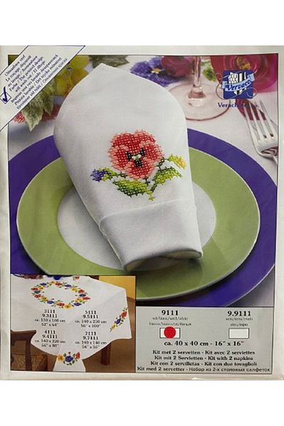 Vervaco 40*40 cm Kit Embroidery Table Napkin - 9111