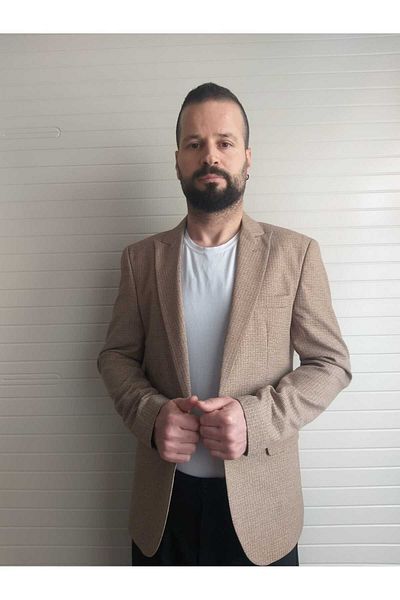 Nokta Moda Тънък мъжки блейзър в италиански стил - заострена яка, 6 костюма с падащи костюми, направени в Conbin