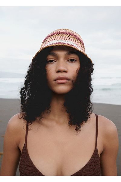 MANGO Woman Καπέλο κουβά από φυσικές ίνες