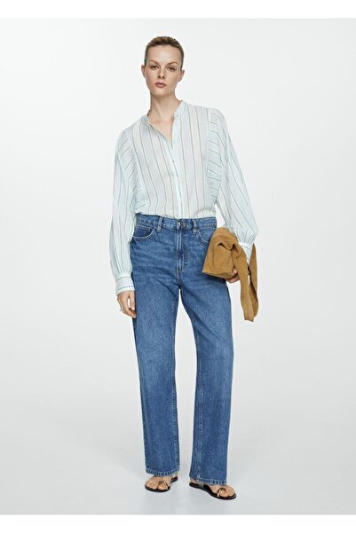 MANGO Woman Çizgili desenli gömlek