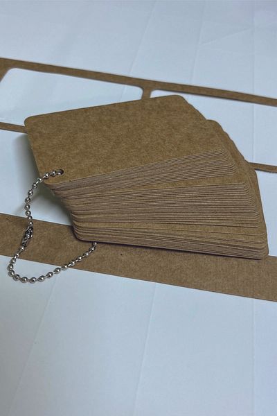 Örün Matbaa Metal Chain Kraft Note Flash Information Card - 1 Piece 50 Sheets Packed