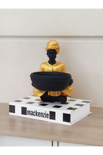 Arose AFRİKALI SUNUMLUK BİBLO HEYKEL EV OFİS DEKORU