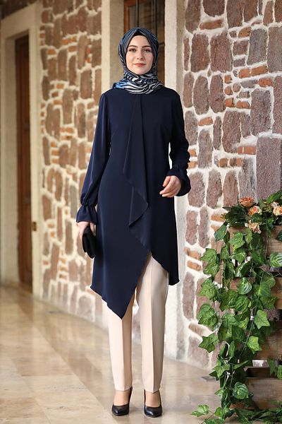 EYLEM FASHİON Asymmetric Cut Hijab Tunic ARY