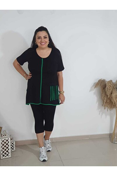 Melis Designer Cacao Color Large Size Leggings Set