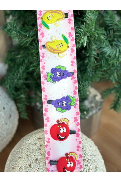 QUEEN AKSESUAR Сладък специален дизайн 6-парчен комплект фиби за коса с плодо...