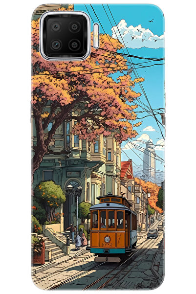 OPPO A73 (CPH2095) Uyumlu Kılıf Desen Baskılı Silikon Tramvay STK:645 CP-20Y1dV1