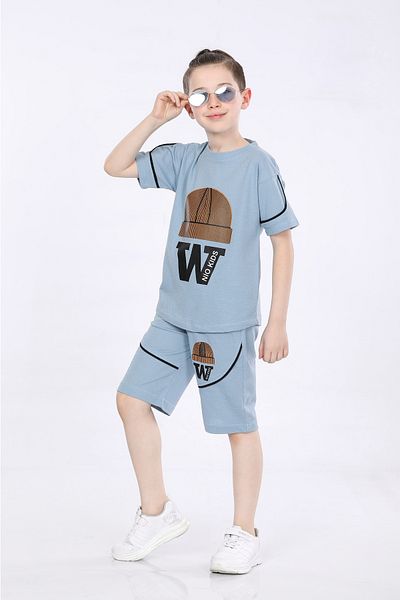 MORNIO Set de 2 tricouri și pantaloni scurți imprimate pentru băiat Vf24kmr 5103334