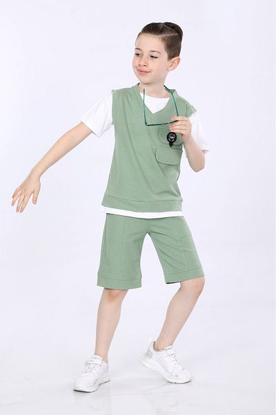 MORNIO Boy's T-Shirt and Shorts Double Set Vf24kmr5103536