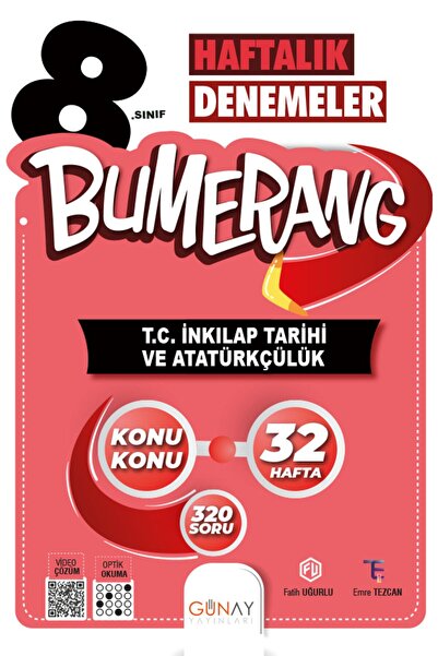 Genel Markalar Günay Yayınları 8. Sınıf 32 Haftalık Bumerang Inkilap Tarihi D...