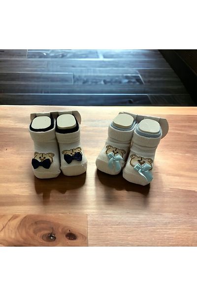 Minidamla 2-Piece Summer Baby Booties Socks Blue And Navy