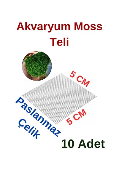 Aydın Akvaryum 5x5 Cm 10 Adet - Akvaryum Bitki Yosun Sarma Paslanmaz Çelik Mo...