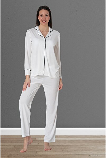 by İGP Dugorukav ekru ženski pidžama set od Pamuk dela - Na dugmad sprijeda