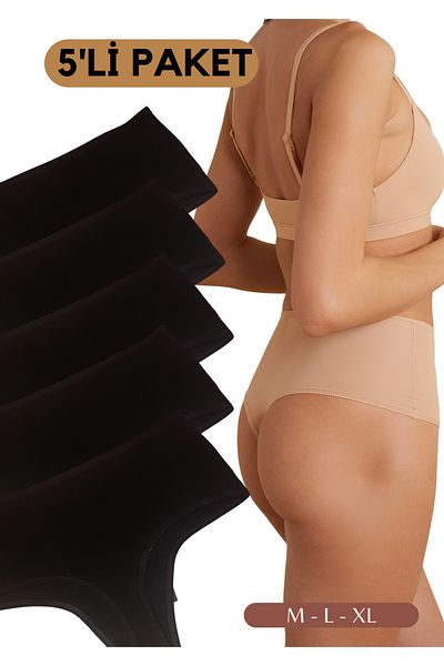 red iç giyim Easy Cotton Trim Highrise High Waist Thong 5 Pack
