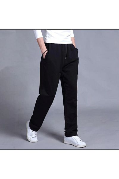 THE WHITE Black-anthracite-navy blue Wide Straight Leg Loose Cut Sweatpants 3 Pack
