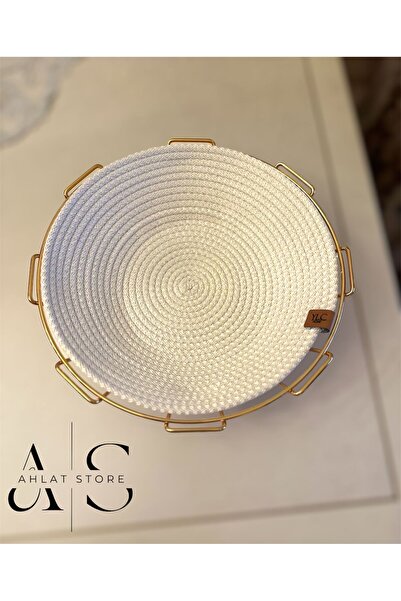 Store Gold Oval Cornered Bread Basket Stylish, Bread Bowl Wicker Knitted Macrame, Dowry - Multi-Purpose Metal Stainless