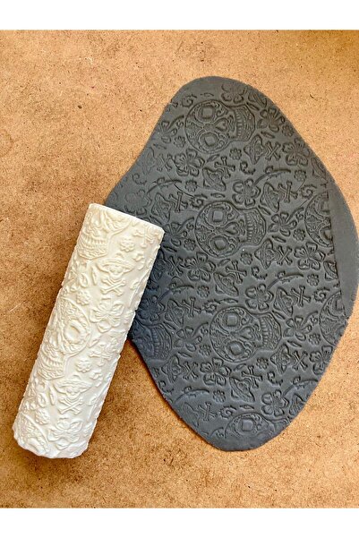 Volala يوم الموتى منقوشة بوليمر كلاي / نمط السيراميك شوبك / لفة مناديل - 10 سم