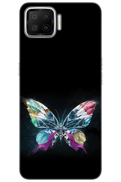 OPPO A73 (CPH2095) Uyumlu Kılıf Desen Baskılı Silikon Kelebek Resim STK:548 C...
