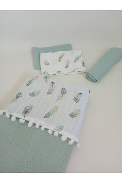 Wenaris طقم بيكيه مكون من 4 قطع، بطانية، 2 كيس وسادة وملاءة