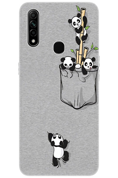 OPPO A31 (CPH2015) Uyumlu Kılıf Desen Baskılı Silikon Pandalar STK:749 CP-8FN...