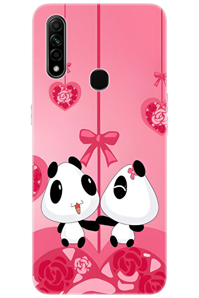 OPPO A31 (CPH2015) Uyumlu Kılıf Desen Baskılı Silikon Sevimli Pandalar STK:16...