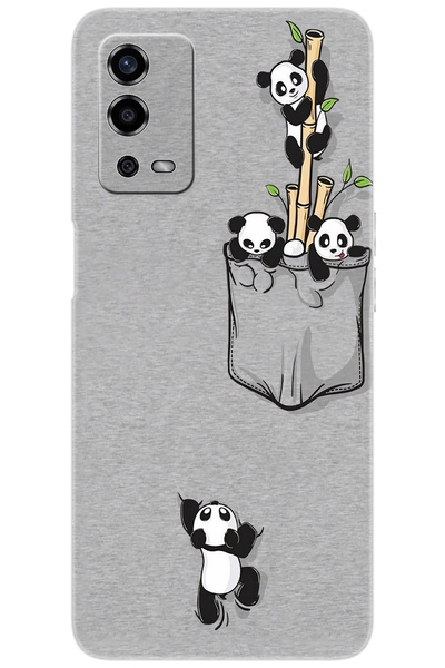 OPPO A55 (CPH2325) Uyumlu Kılıf Desen Baskılı Silikon Pandalar STK:749 CP-5p9...