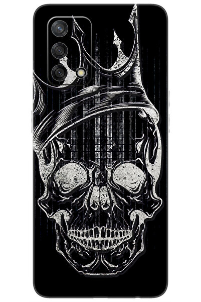 OPPO A74 (CPH2219) Uyumlu Kılıf Desen Baskılı Silikon Kuru Kafa STK:582 CP-3p...