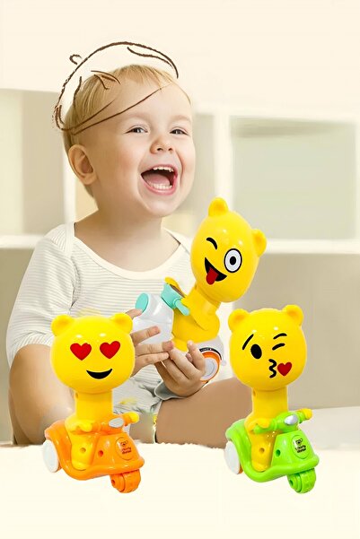 Hyd Emekleme Arkadaşı Oyuncak Üstüne Basıp Giden Basgit Emoji Gülen Yüz Scooter Motor 1 Adet