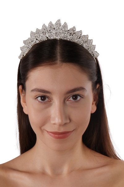 Limelia Zircon Stone Bridal Crown - Eye-Catching Elegance, Henna and Costume Crown for Weddings