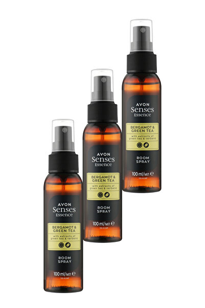 AVON Senses Essence Bergamot ve Yeşil Çay Kokulu Oda Spreyi 100 Ml. Üçlü Set