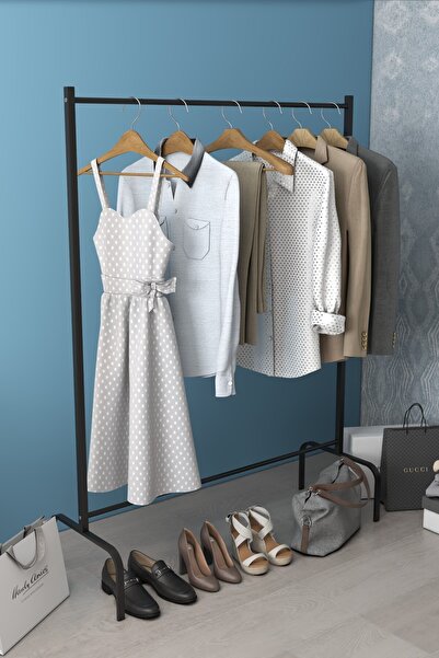 DizaynMotion Ayaklı Askılık Konfeksiyon Askısı Metal Konfeksiyon Elbise Askıl...