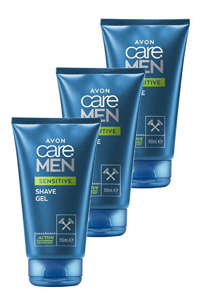 AVON Care Men Sensitive Papatya ve Aloe Özü İçeren Tıraş Jeli 150 Ml. Üçlü Set