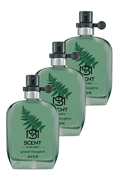 AVON Scent Green Fougere Erkek Parfüm Edt 30 Ml. Üçlü Set