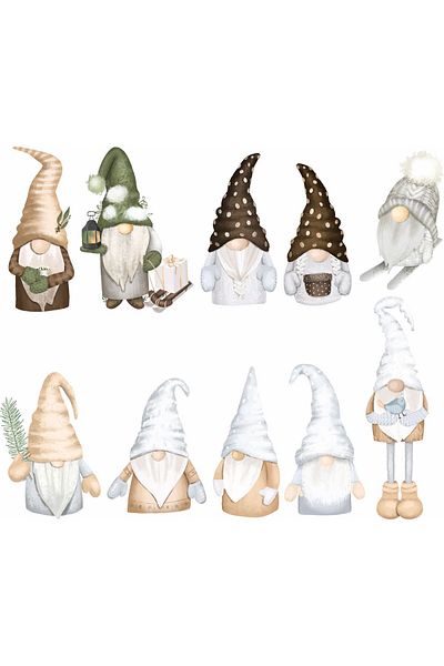 MAARS Cute Gnomes Christmas Decoration, Children's Room Decoration Decorative Glass, Wall, Sticker