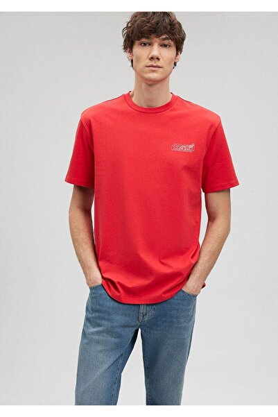 Mavi تيشيرت رجالي أزرق مطبوع باللون الأحمر0611998-70471