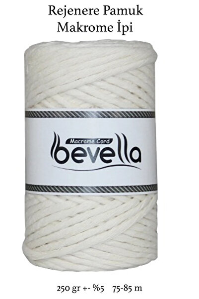 Bevella Macrame Cord Makrome İpi 3 mm Taranabilir 10 kg 40 Adet 250 gr