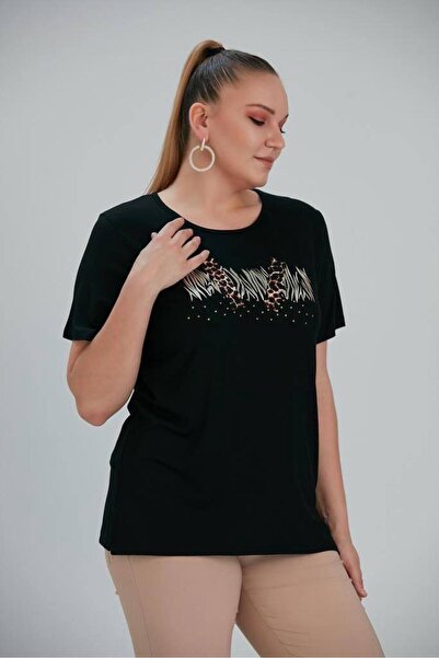 wearon tekstil تي شيرت نسائي مقاس كبير - قماش قطني ممشط