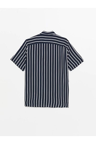 LC Waikiki AYMİRA SHIPS BY STORE!!STYLISH Regular Fit Short Sleeve Striped Viscose Men's Shirt