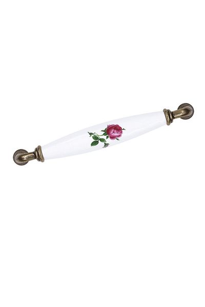 Porcellana Perla Porcelain Handle Cabinet Drawer Furniture Kitchen Handle Ruby 160mm-antique yellow-white-stk087