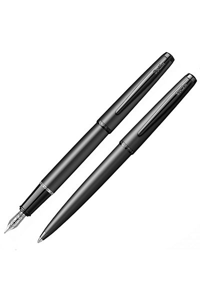 Scrikss Metropolis 78MB Fountain Pen - Ballpoint Pen Suit Special Box Matte Black