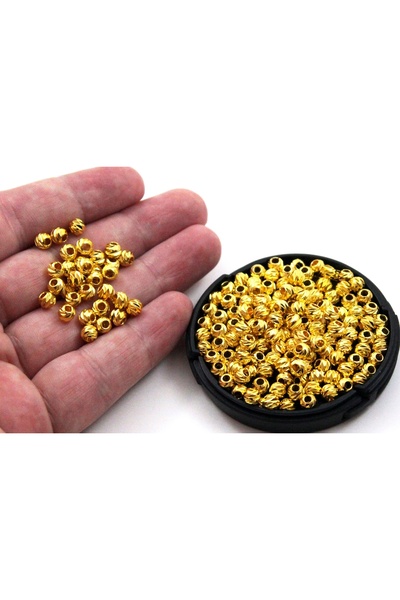 yfhobi 10 Adet - 5 mm Pirinç Üzeri Altın Kaplama Dorika Boncuk, 1. KALİTE KAR...
