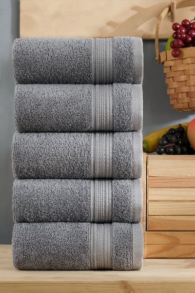 TABEA HOME Rei Σετ Πετσέτες 5 τεμαχίων - 100% Eksta Μαλακό και Υψηλής Απορρόφησης 35x35 cm