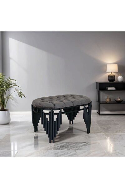 VOVOKO MAT SİYAH PUF AYAKKABLIK 80CM BENCH