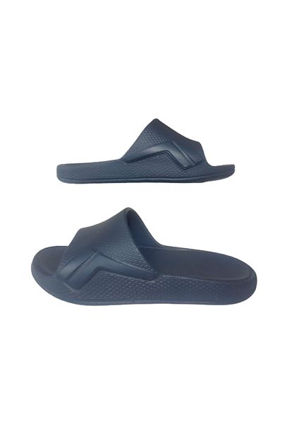 GEZER Ανδρικές παντόφλες κήπου μπάνιου Navy Blue Side Wavy Gzerr32-797