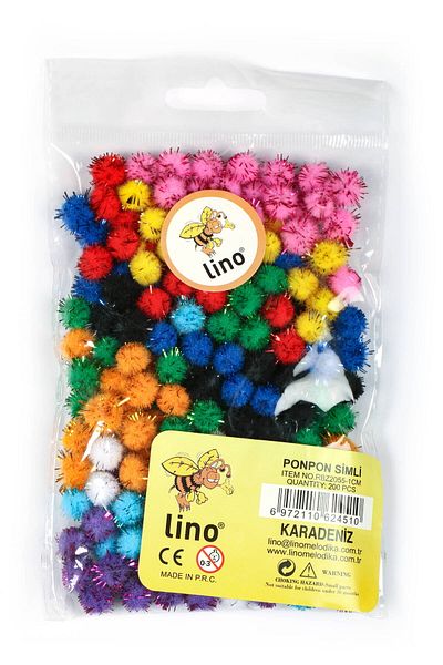 Lino Pompom 10 mm200 Pieces Glitter