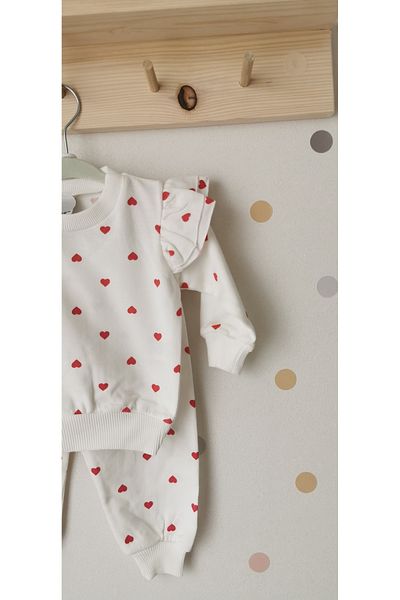Butik baby girl with frilly shoulder and heart 2-piece set